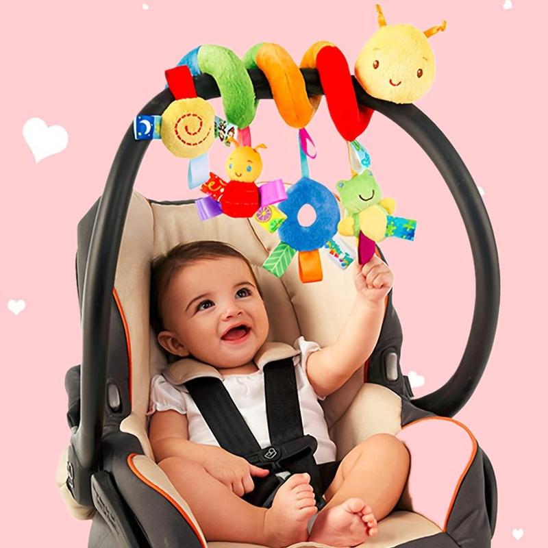 Spiral Plush Caterpillar Car Seat Toy Cute Hanging Baby Stroller Toy Baby Seat Decoration