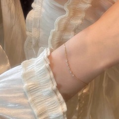 フランス式の怠惰感ins風の細いタイプのドリルのブレスレットの女性のフランス式の軽い豪華な高級感の通勤の鎖の鎖の装飾