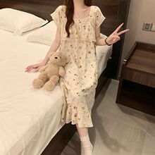 睡裙女款夏季短袖云朵棉可爱2025新款夏天薄款女士睡衣裙卡通小狗