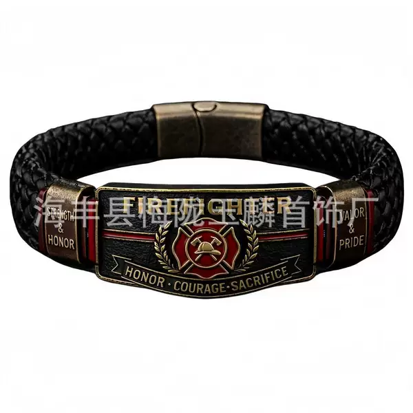 New cross-border leather USA250-Firefighter Honor Bracelet firefighter honor bracelet