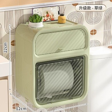 穴なしロール紙箱トイレ棚ティッシュ壁掛け式トイレ防水棚クリエイティブティッシュ箱|undefined