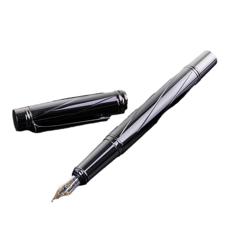 Bolígrafo Yiren 878 plateado, bolígrafo rollerball para hombres de negocios, bolígrafo de gel negro metálico, bolígrafo de oficina