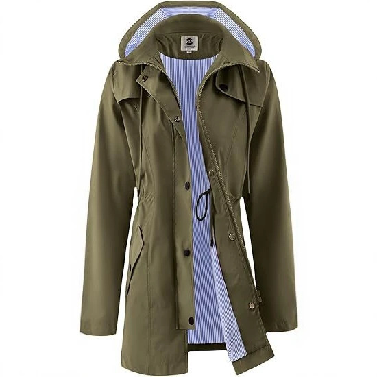 Foreign Trade European and American Amazon Outdoor Waterproof Windbreaker Jacket with Drawstring Hood and Belt One-piece Raincoat RAINCOAT Foreign Trade European and American Amazon Outdoor Waterproof Windbreaker Jacket with Drawstring Hood and Belt One-piece Raincoat RAINCOAT