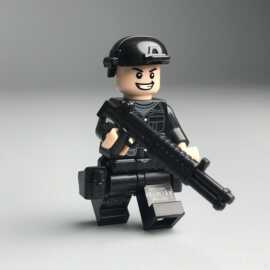 特警积木人偶军事特种兵积木人仔小颗粒益智拼装玩具小颗粒拼装