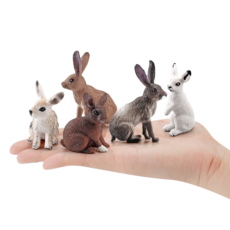 Simulación bosque animal conejo modelo mini granja Rancho liebre estática decoración de escritorio transfronteriza exportación