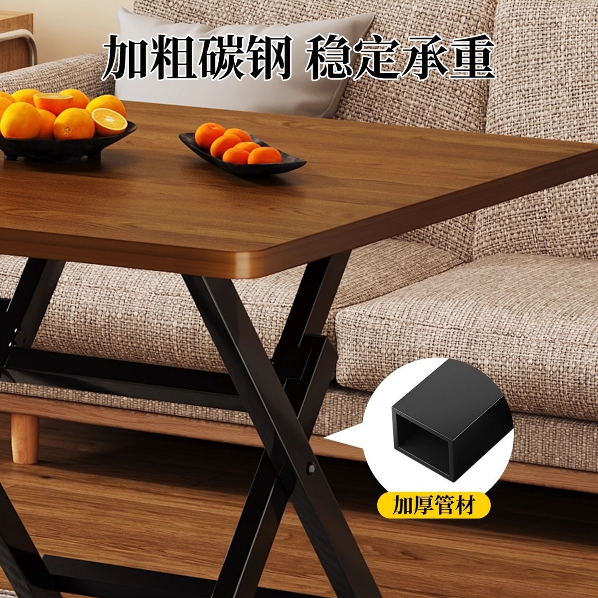 Foldable Dining Table Household Small Apartment Dining Table Simple Rental House Square Portable Stall Square Table 3
