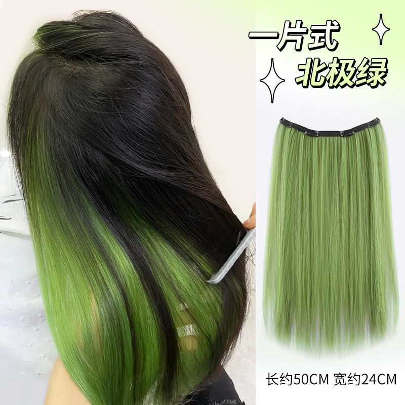 Colgar orejas teñido pelucina de cabello para mujer una pieza de dopamina color gradiente pelucina sin rastro aumento de cabello de cabello