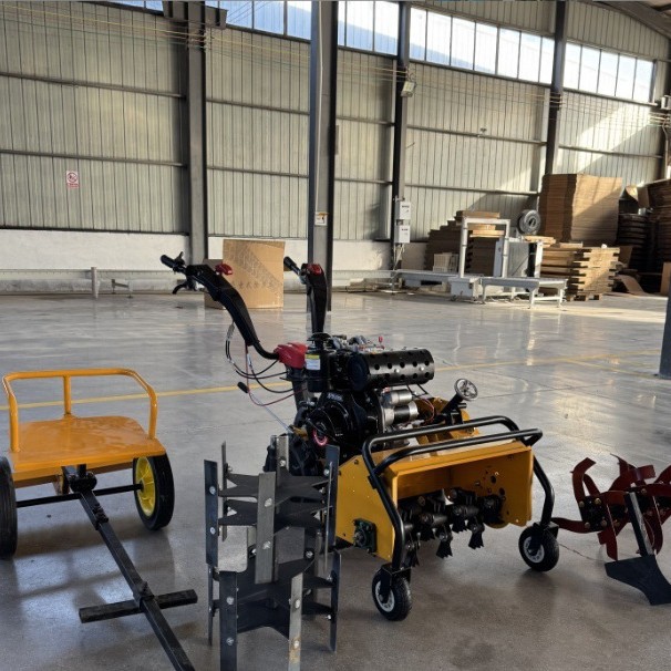 Gasolina diesel de cuatro tracciones deshierbador pequeño hogar desertifado agrícola manual micro-cultivador rotativo suelo suelto