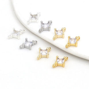 ��ɫ18k�����ʯ�p��Ȧ��������diy�ֹ��Ʒ���h��С���D44C