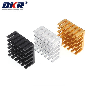 Aluminum heat sink 22*22*10MM chip radiator route CPU electronic heat sink block silver/black/gold