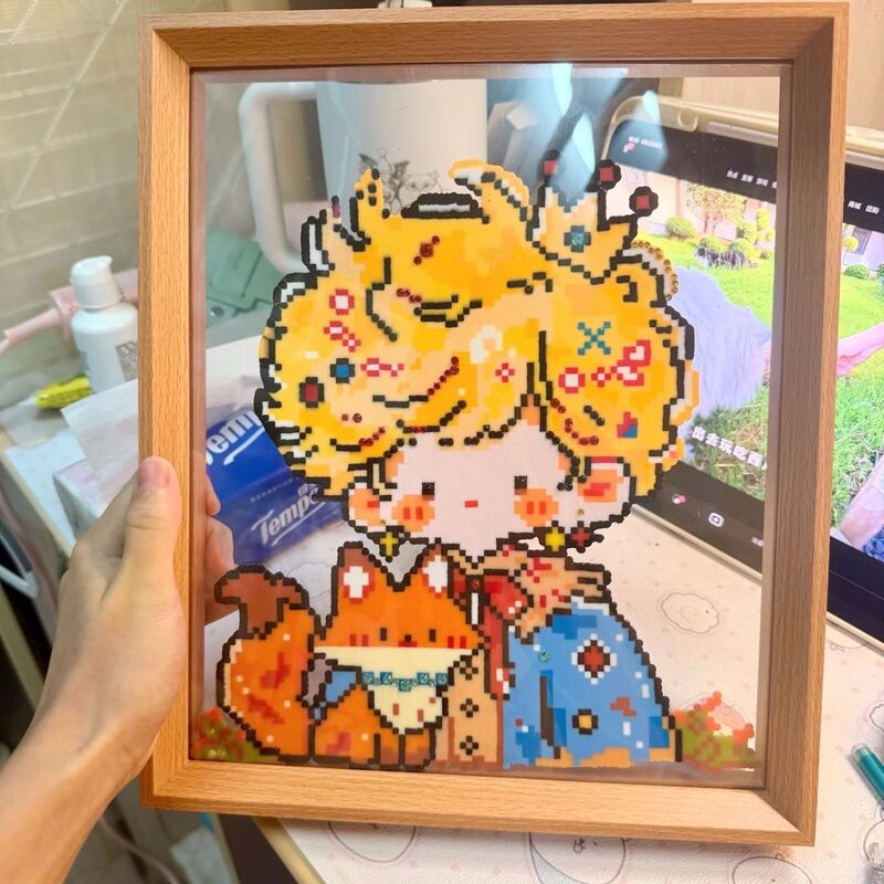 DIY creative display frame for handmade beaded pictures, empty picture frame for framing and display, beaded artwork decoration, gift picture frame