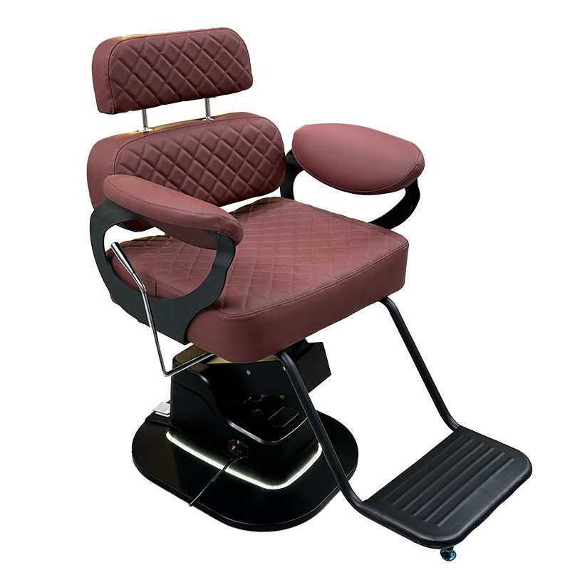 Silla de peluquería eléctrica, silla de peluquería, cinturón de ajuste de elevación de pedal giratorio, reposabrazos, salón de teñido en caliente, especial para peluquería