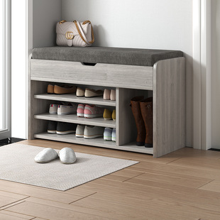 Shoe-Changing Bench for Home Entrance with Soft Storage Shoe Cabinet and Seat, Integrated Shoe-Wearing Bench for Entryway, Simple Modern Shoe Rack