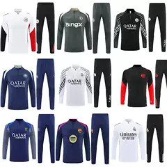 Football Uniforms Real Madrid Paris Arsenal Barcelona Bayern Inter Milan Long-Sleeved Training Uniforms Half-Zip Sports Team Uniforms