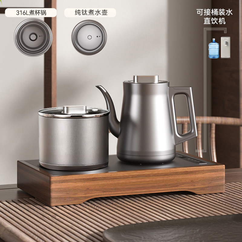 순수 티타늄 전기 주전자 + 316L 끓는 컵 냄비 + 단단한 나무 프레임 -T66A