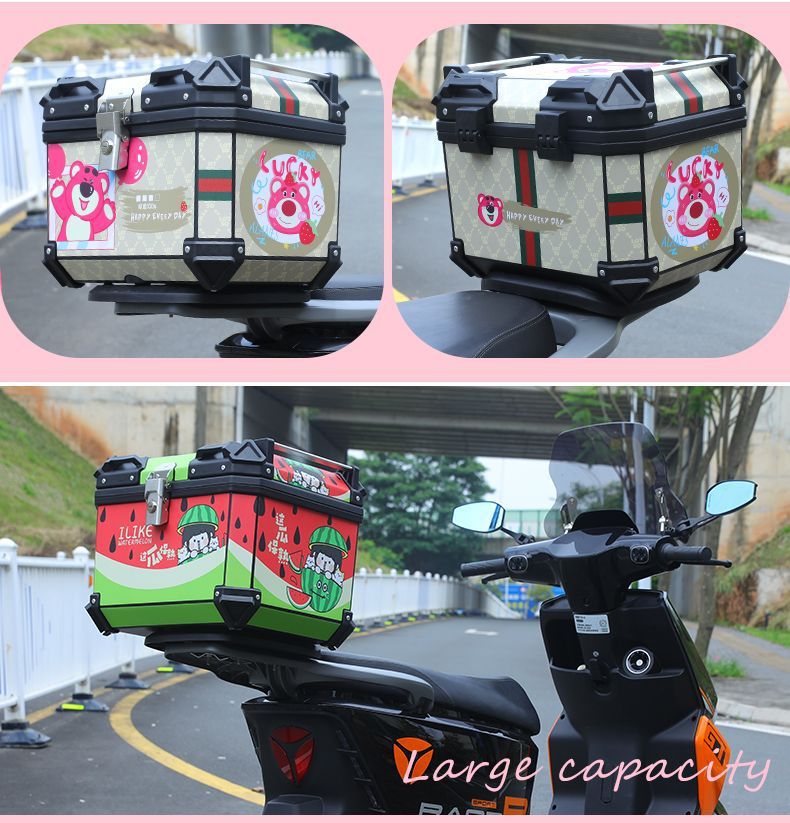 Suitable for motorcycle trunk motorcycle scooter toolbox electric motorcycle universal non-aluminum alloy large rear trunk