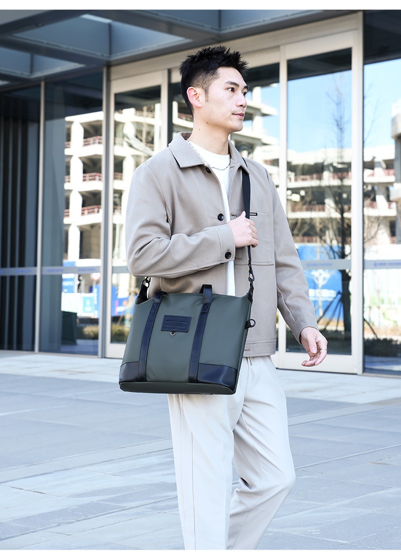Men's business casual large-capacity travel bag, Korean-style fashionable handbag, lightweight crossbody bag, simple briefcase undefined