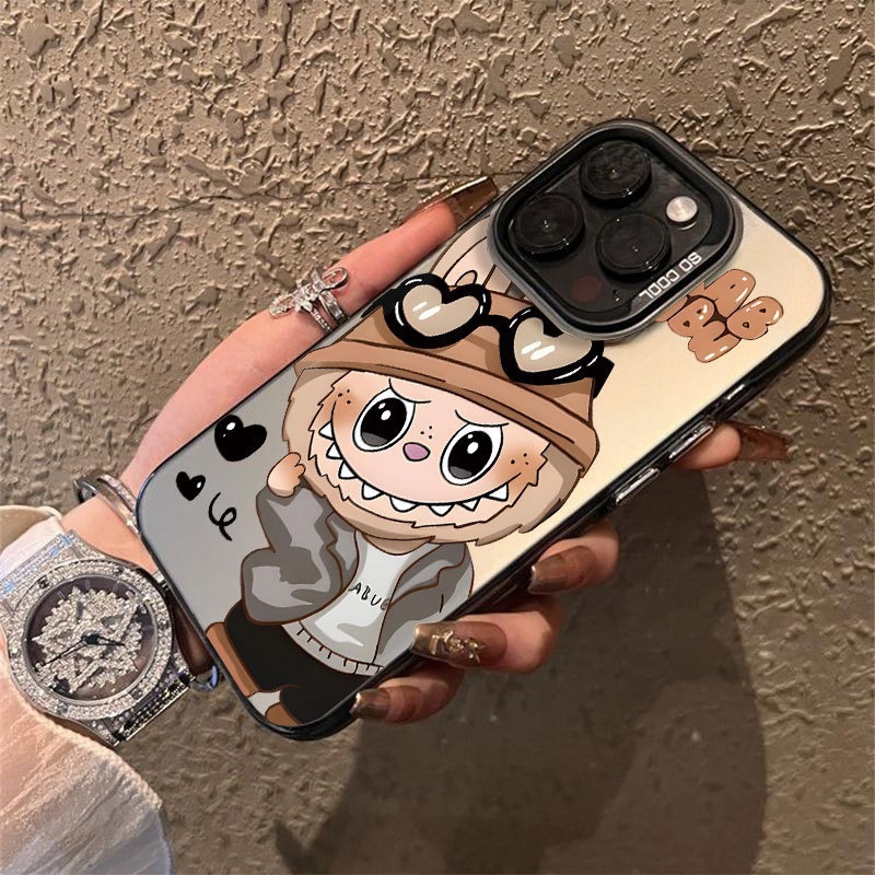 Love Glasses Labubu Suitable for Apple 16/15Promax Color Silver Mobile Phone Case 11/12Pro New Style 9 Cute