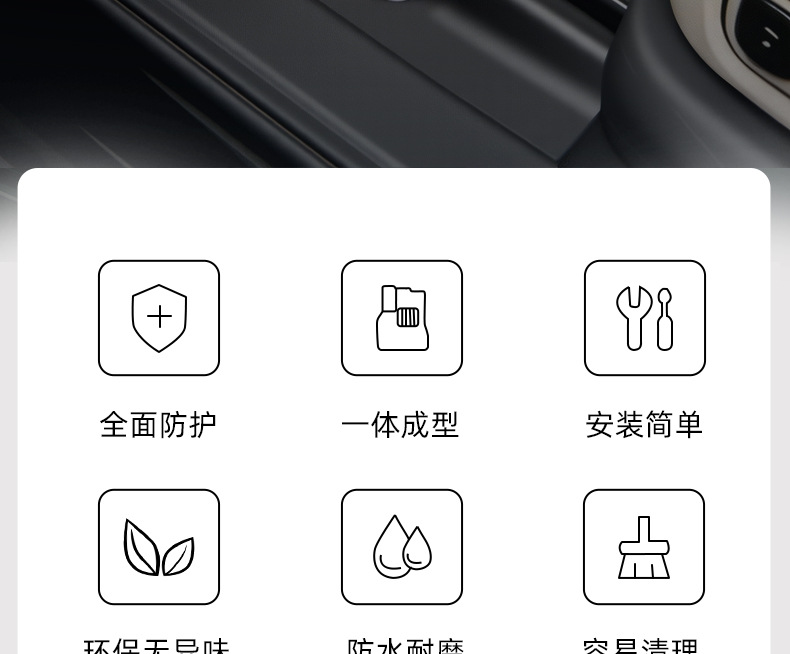 Universal car floor mats, injection-molded TPE material, one-piece design, stain-resistant and easy to clean, suitable for all car models, promotes health and is safe for babies and mothers