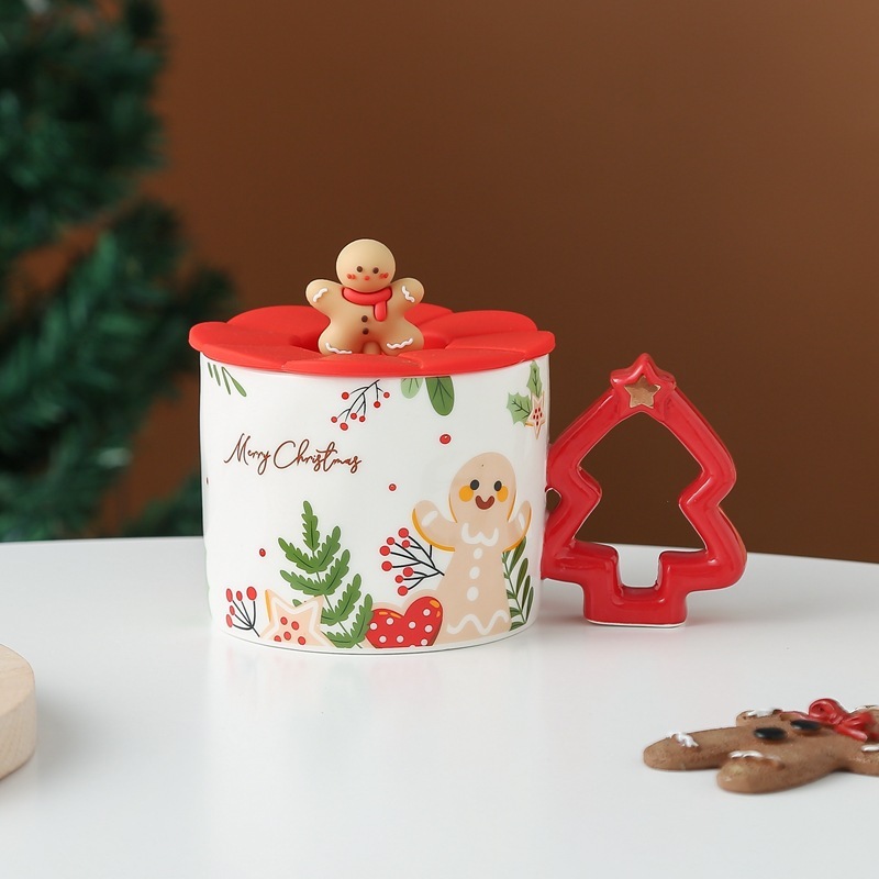 かわいいクリスマスカップクリエイティブマグカップクリスマスセラミックカップ越境カップ家庭用コーヒーカップサンタクロース|undefined
