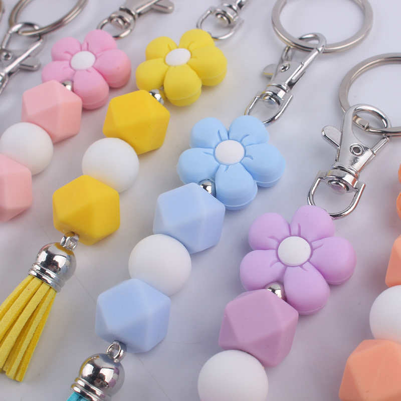 Keychain Classification Modern Style Flower Alloy Silica Gel Women's Keychain