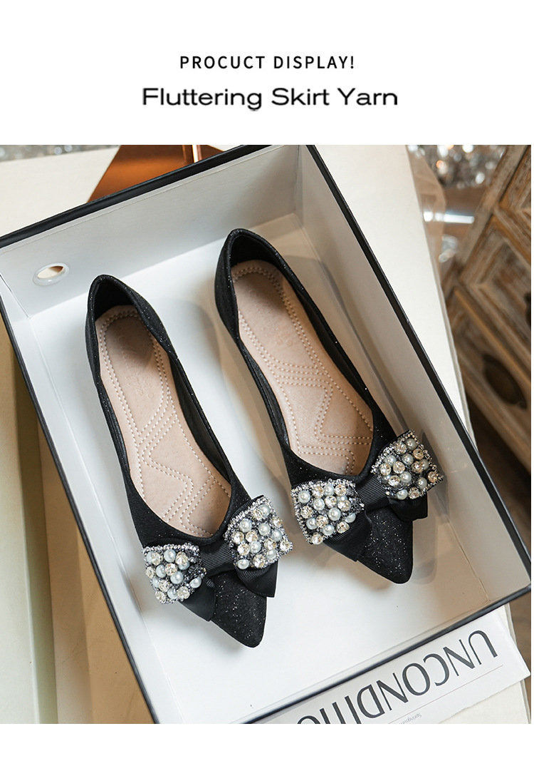 Women's Elegant Solid Color Bow Knot Point Toe Flats display picture 11
