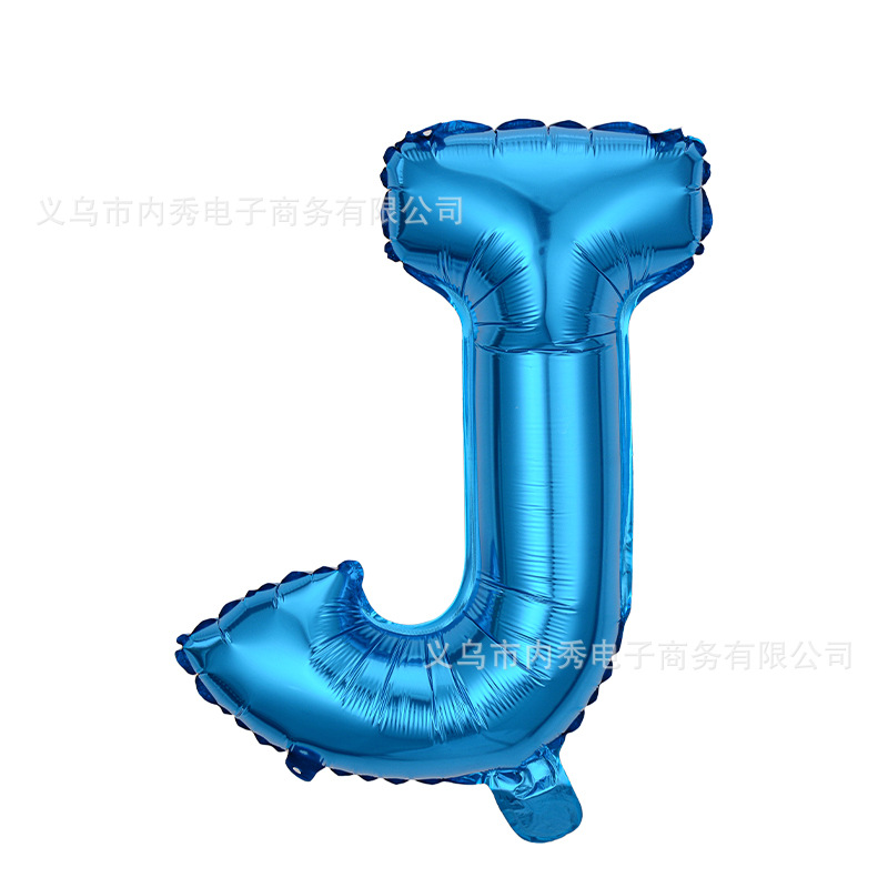 Estilo americano Delgado 16 pulgadas inglés carta globo pequeño tamaño A- Z cumpleaños boda habitación decoración aluminio película globo al por mayor