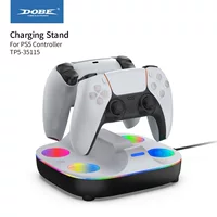 Держатель для зарядки TP5‑35115 для контроллеров PS5 — двойная быстрая зарядка, автоматическое отключение, RGB