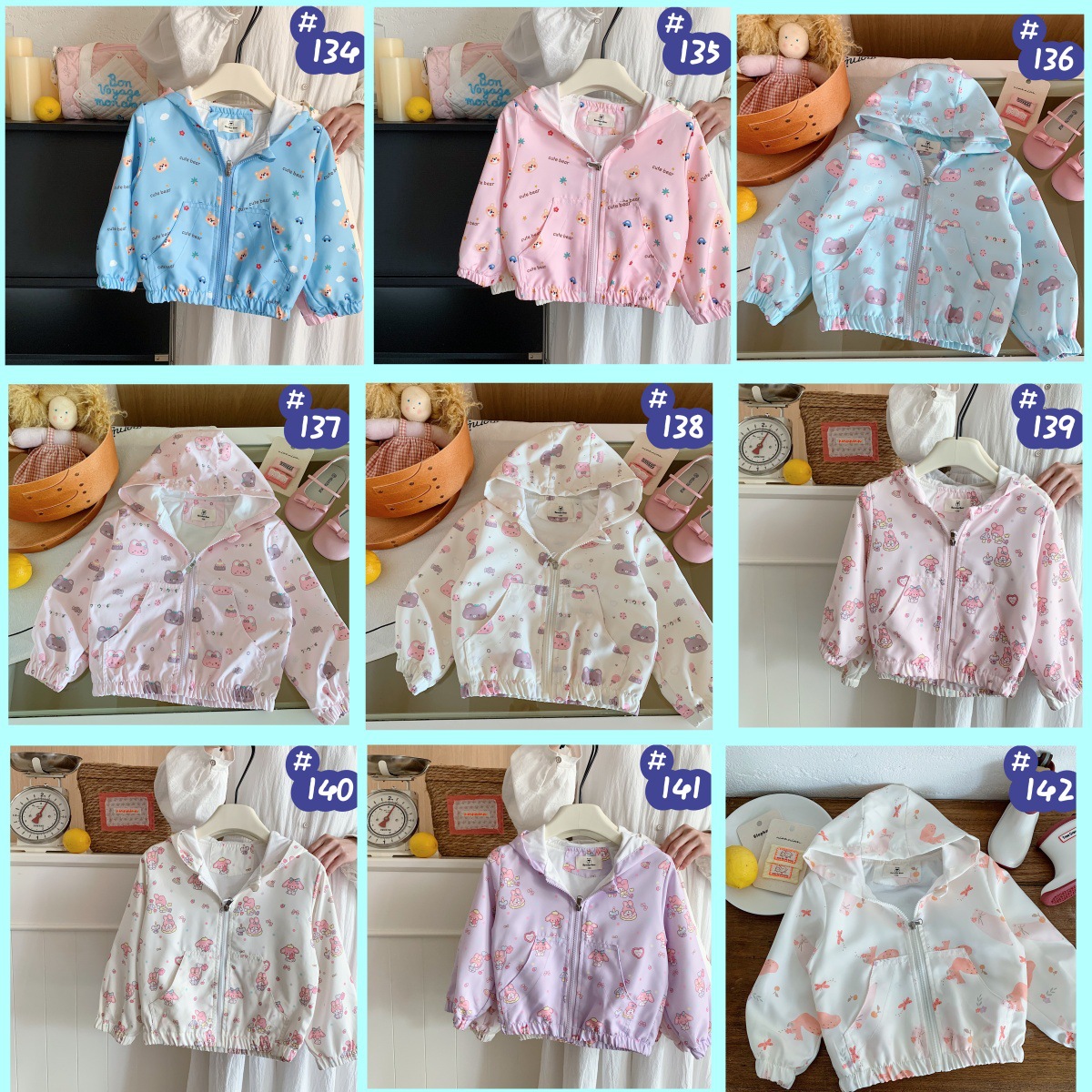 Children's Clothing Wholesale 2026 Autumn Girls' Princess Colorful Trench Coat Hooded Zipper Jacket Trendy Style In-Stock Kids' Clothing