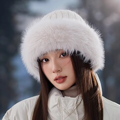 秋冬毛绒毛毛网红加厚保暖蒙古百搭护耳渔夫帽时尚新款冬季帽子女
