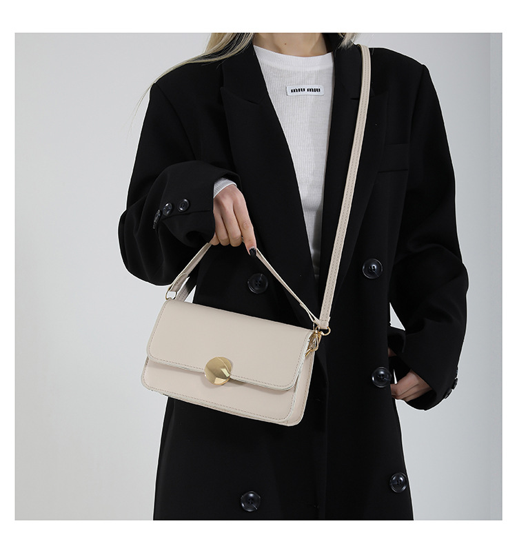 461g Weight Magnetic Buckle Closure Type Single Shoulder Strap Strap Type Crossbody Bag Bags Type Daily Occasion Pu Leather Material Solid Color Pattern All Seasons Season Women's Gender Classic Style Style Square Shape Small Size Women's Small Pu Leather Solid Color Classic Style Square Magnetic Buckle Crossbody Bag 8