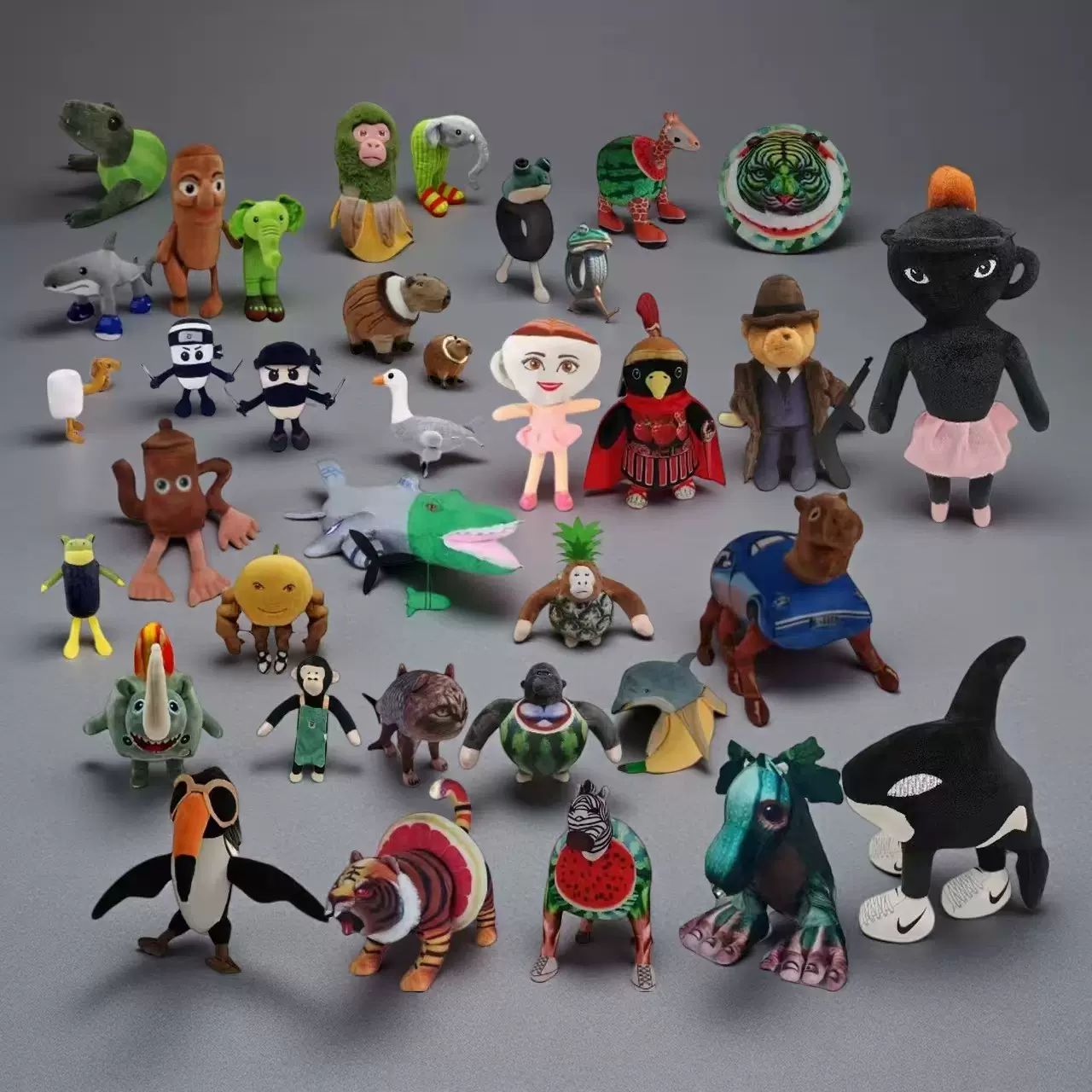 跨境新品tung tung tung sahur 鲨鱼山海经恶搞毛绒玩具娃娃公仔