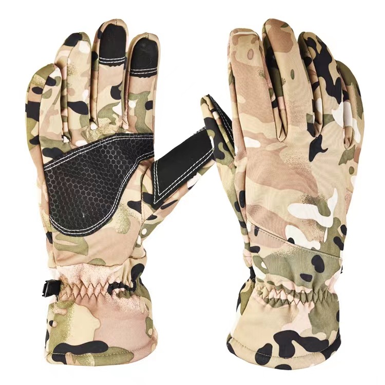 Keep warm ski windproof waterproof travel camouflage gloves