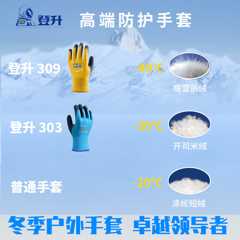 Dengsheng Arctic Fox 309 de inmersión total esmerilado revestimiento de invierno forrado de lana gruesa caliente impermeable a prueba de frío al aire libre