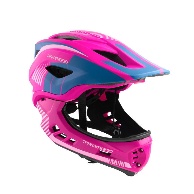 PROMEND casco para niños con luz scooter equilibrio coche casco completo USB recargable bicicleta casco de montar