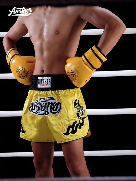 Anotherboxer Yellow Muay Thai Shorts One Competition Boxing Pants