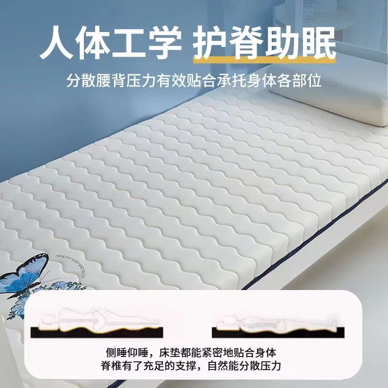 Colchón de seda de leche gruesa colchón de marca caliente multilateral colchón de alquiler individual dormitorio de estudiantes colchón de tatami