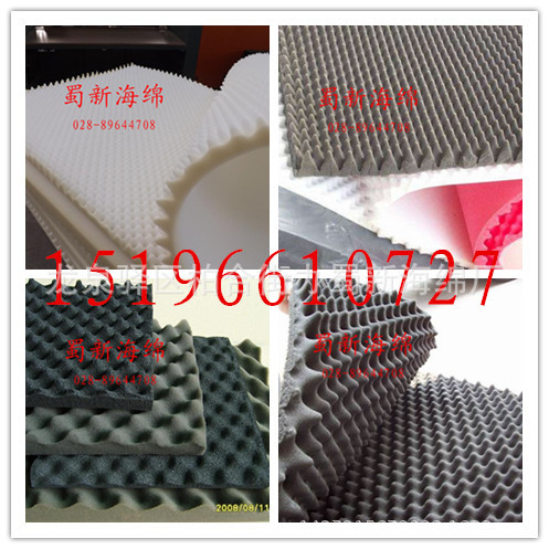 厂家供应黑色波浪鸡蛋吸音隔音海绵/单面带胶波纹吸音隔音海绵