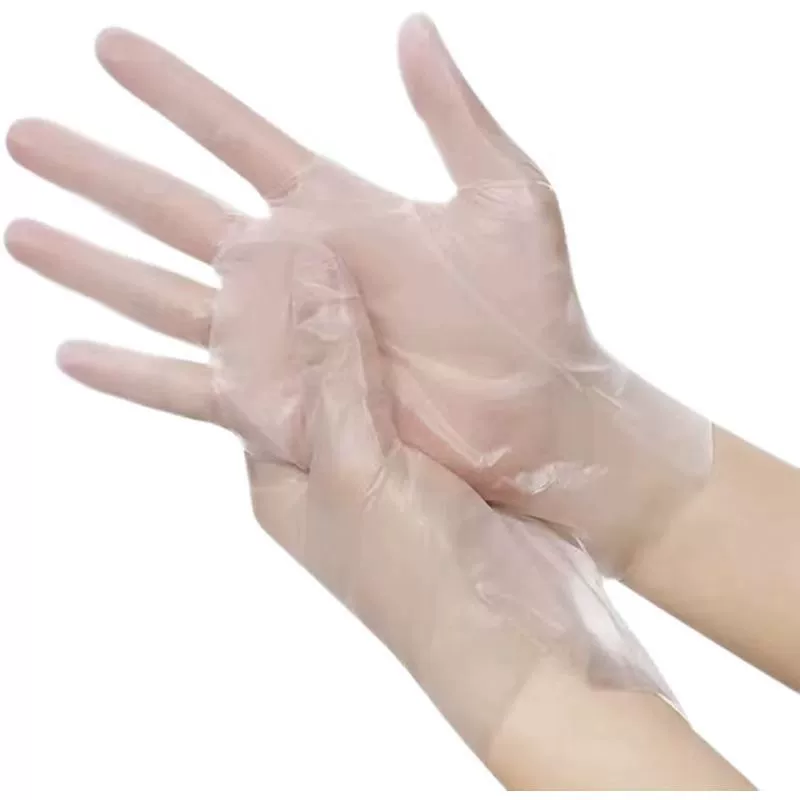 Disposable green transparent gloves