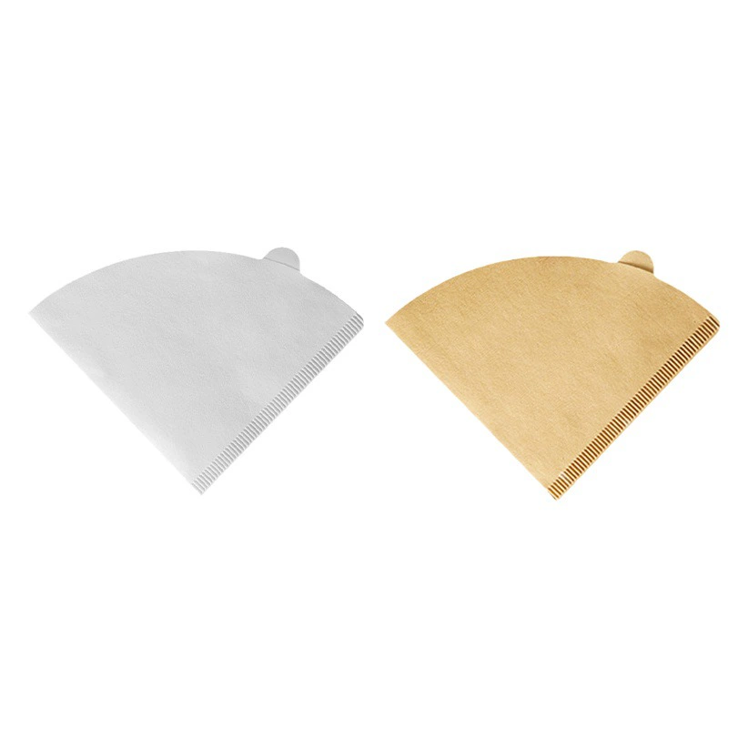 Японские фильтры для кофе из первичной целлюлозы, конические, в форме веера, для кофеварки V60, на 1-4 чашки, неокрашенные