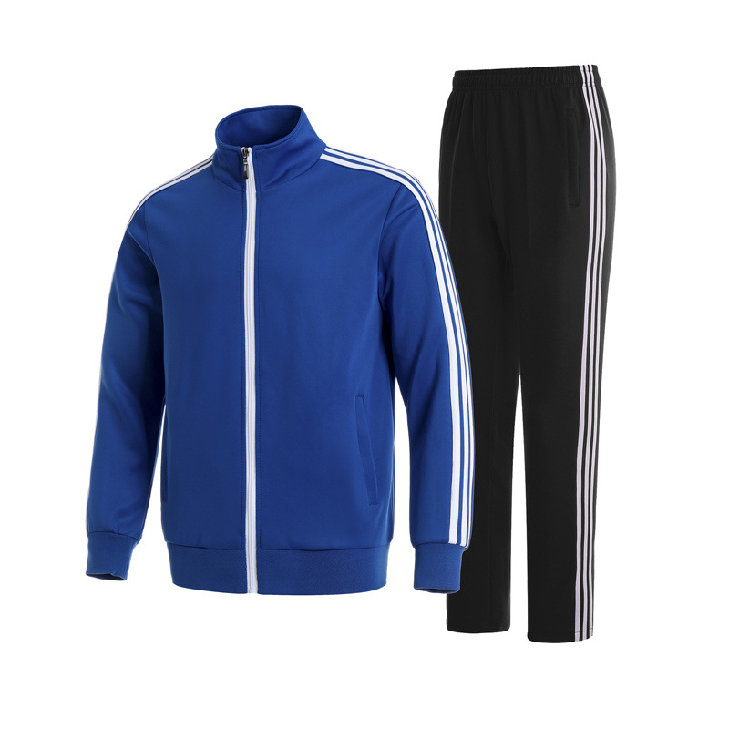 Primavera y otoño transfronterizos tres barras set de ropa deportiva casual hombres cardigans grandes camisetas deportivas uniformes escolares dos sets