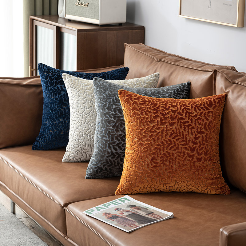 Large Luxury-Style Pillowcase for Bed Headboard, Modern Cut Velvet Three-Dimensional Pillow and Back Cushion by Manufacturer for Home Use