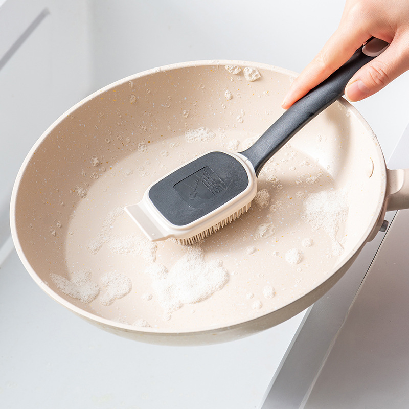 Magic Pot Scrubber for Home Kitchen, Long-Handled Silicone Pot Brush, Non-Stick, Non-Damaging to Pots, Pot Cleaning Brush