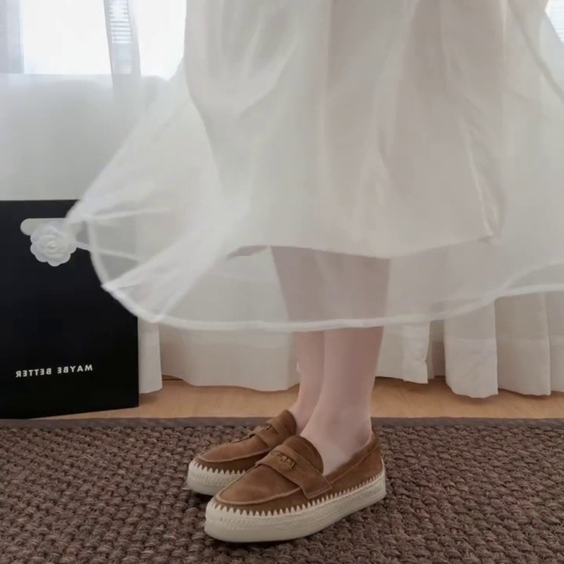 羊皮版~2025秋新款复古圆头厚底百搭乐福鞋女一脚蹬软底渔夫单鞋|undefined