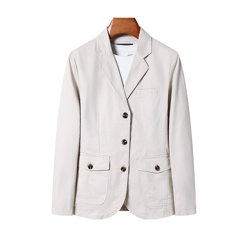 Trajes de hombre nuevos productos primavera y otoño casual versátil botón de una sola fila de algodón con sola solapa suelta chaqueta de tamaño grande trajes de hombre image 8