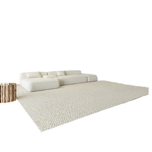 High-end wool carpet, living room, solid color cashmere, plain wabi-sabi style, whole carpet, white bedroom, light luxury, minimalist style 2024