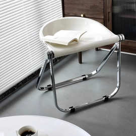 定制简约餐椅家用透明中古家具折叠凳chair亚克力凳子塑料水晶椅