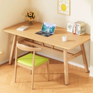 Dining Table Fast Food Restaurant Thickened Rectangular Dining Table and Chair Combination Household Commercial Simple Wood Color Dining Table and Chairs