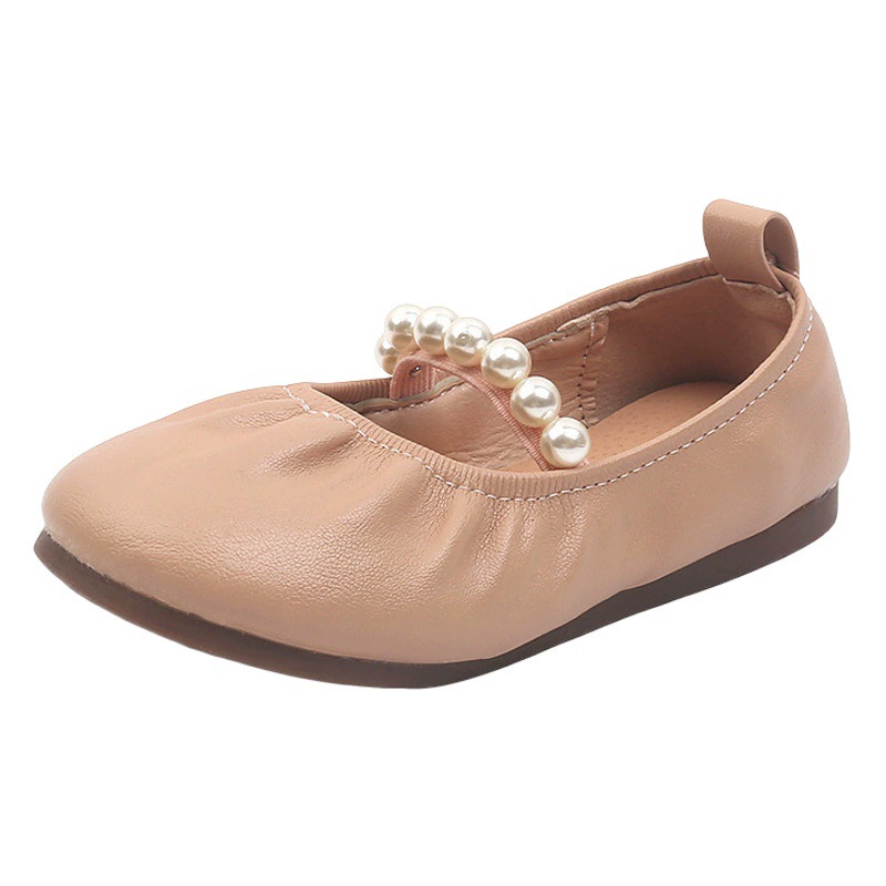 Кожаная обувь для девочек с мягкой подошвой в горох 2024 Весна и осень Новый корейский стиль, модная универсальная Однослойная обувь для девочек, детская обувь