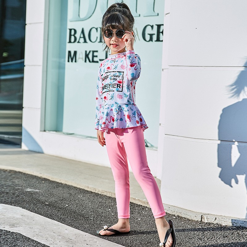 Children's swimwear, split uniform, long-sleeve, trousers, for teenagers